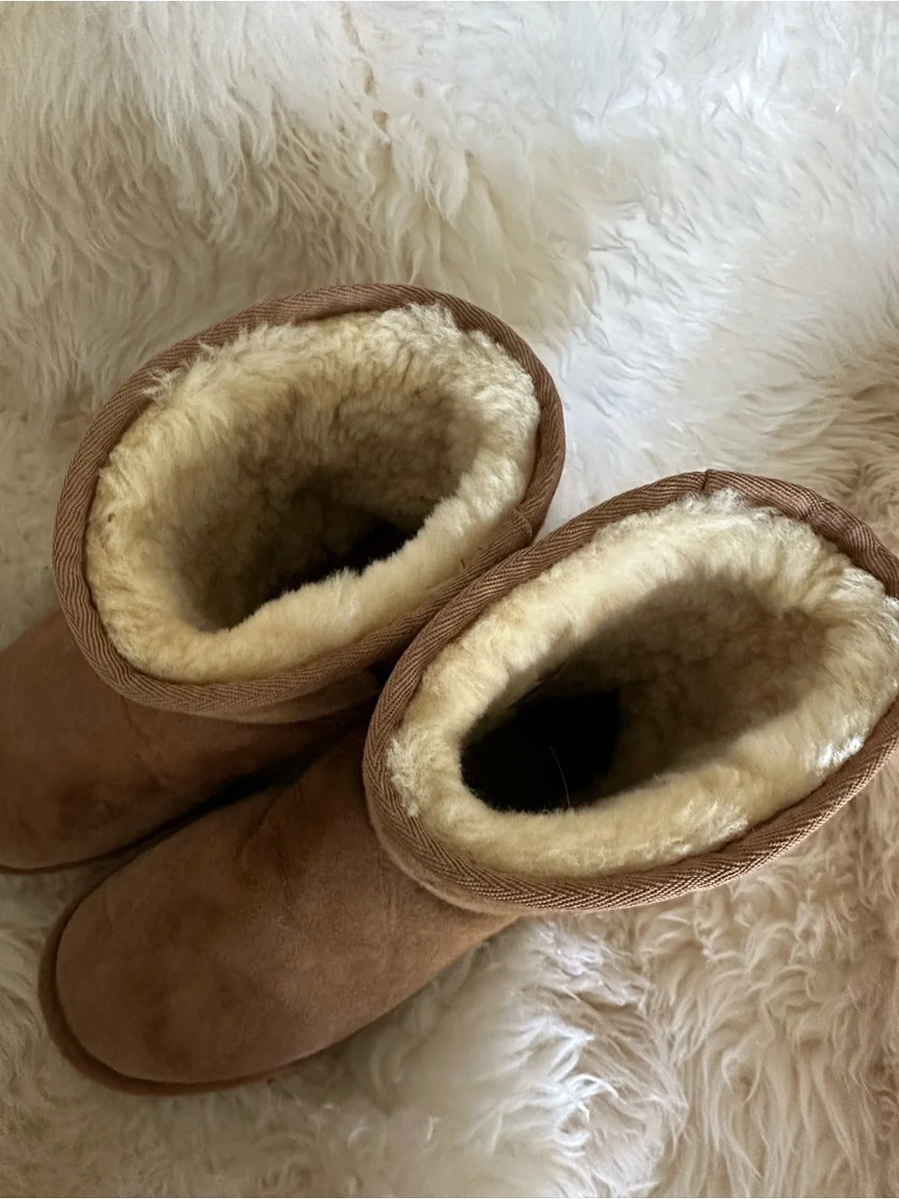 UGG Women's Chestnut Brown Suede Classic Short Boot Shearling Liner